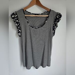 STORM Black and White Striped Women's Top